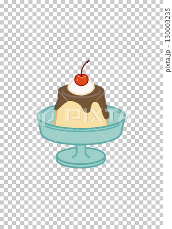 Cafe menu illustration pudding 130003235
