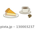 カフェメニュー イラスト チーズケーキと珈琲 130003237