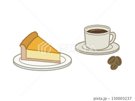カフェメニュー イラスト チーズケーキと珈琲 130003237