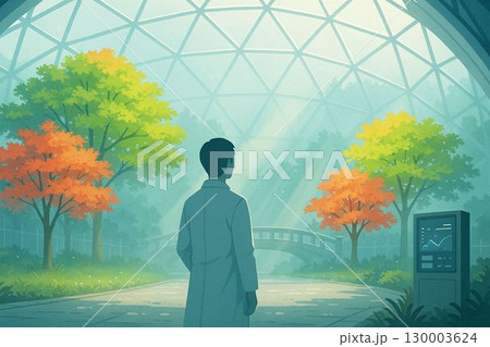 温室ドームの人工紅葉 130003624