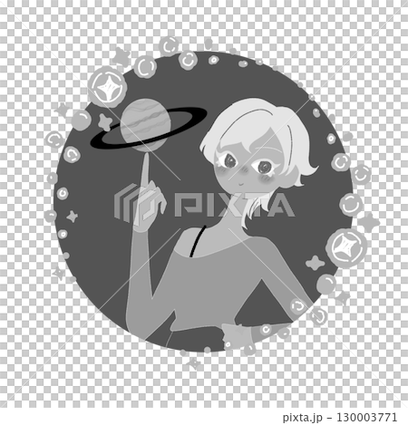 九星機學五黃土星圖像女人單色 九星機學五黃土星圖像女人單色 130003771