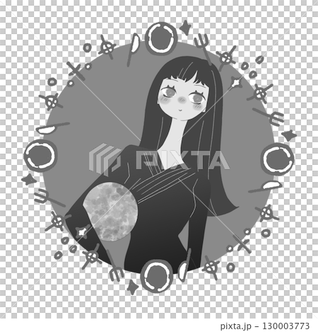 九星氣-七紅金星像女-單色 130003773