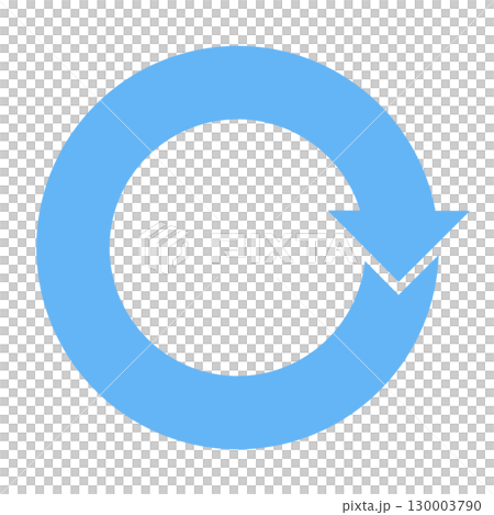 1つの矢印が循環するシンプルな回転矢印3（サイクル矢印）　カラー　青　単体 130003790