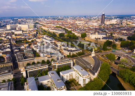 Aerial view of french city Nantes 130003933