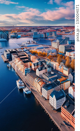 外国のカラフルな街並みイラスト 130004071