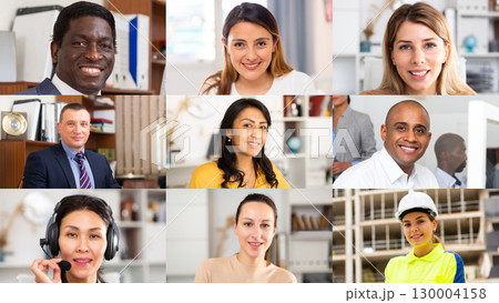 Group of people having video online meeting 130004158