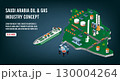 Saudi Arabia Oil and Gas Industry Infrastructure Isometric Illustration 130004264