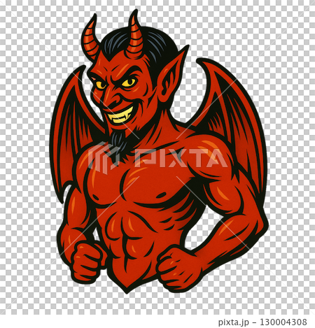 時尚的魔鬼插畫素材 130004308