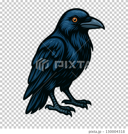 一隻烏鴉的時尚插圖 130004318
