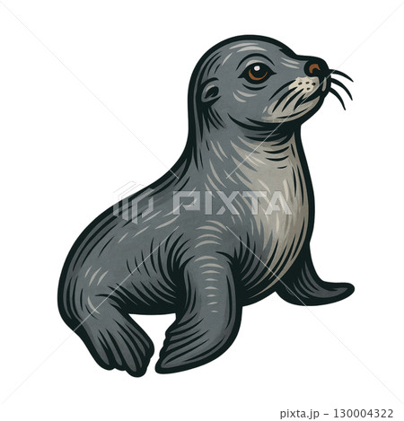 アシカのおしゃれイラスト素材 アシカのおしゃれイラスト素材 130004322