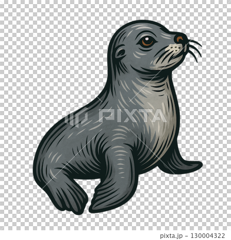 アシカのおしゃれイラスト素材 アシカのおしゃれイラスト素材 130004322