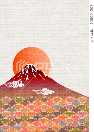 富士山 和柄 年賀状 背景 富士山 和柄 年賀状 背景 130004507