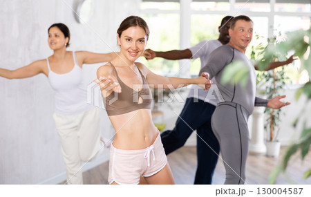 Adult man and young woman dancing pair dance 130004587