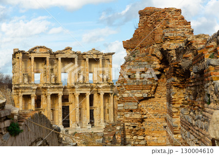 Ruins of Celsius Library in ancient city Ephesus Ruins of Celsius Library in ancient city Ephesus 130004610