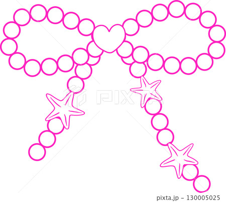 Coquette Summer Pearl Bow Shell Doodle Outline Hand Drawn Coquette Summer Pearl Bow Shell Doodle Outline Hand Drawn 130005025