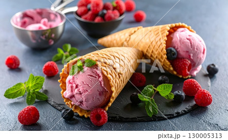 Berry ice cream cone 130005313
