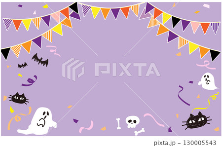ハロウィンパーティー背景イラスト素材 130005543