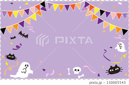 ハロウィンパーティー背景イラスト素材 130005543