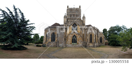 Majestic Medieval Cathedral Surrounded by Lush Greenery - 130005558