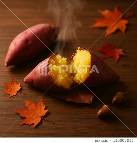 焼き芋と紅葉 / Sweet Potato & Fall Leaves 130005813