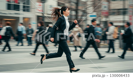 オフィス街を駆ける背中 130006433