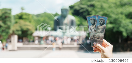 tourist show ticket and Visiting in Kamakura, Kanagawa, Japan. Traveler sightseeing the Great Buddha statue. Landmark and popular for tourists attraction near Tokyo. Kanakawa, Japan, 13 July 2025 tourist show ticket and Visiting in Kamakura, Kanagawa, Japan. Traveler sightseeing the Great Buddha statue. Landmark and popular for tourists attraction near Tokyo. Kanakawa, Japan, 13 July 2025 130006495