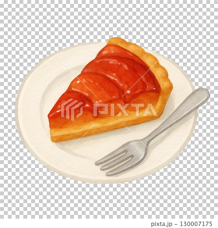 [Tart] Illustration of a cut tarte tatin 130007175