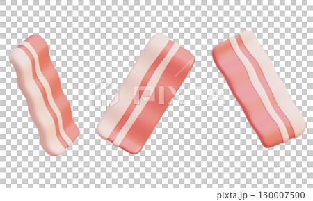 cartoon style bacon meat 3D Icon Graphic 130007500