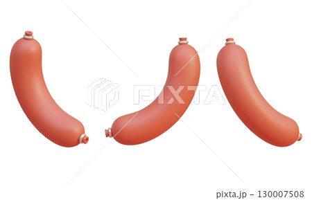 Cartoon style sausage 3D Icon Graphic Cartoon style sausage 3D Icon Graphic 130007508