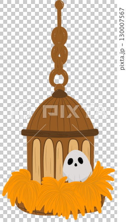Cute decorations for the little ghost house on Halloween night Cute decorations for the little ghost house on Halloween night 130007567