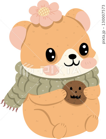 Hamster eats ghost cookie 130007573