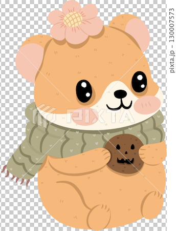 Hamster eats ghost cookie 130007573
