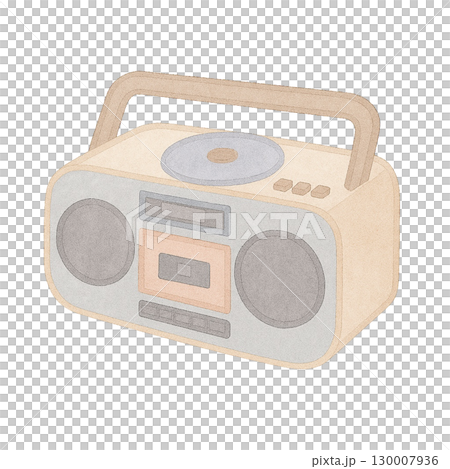 【家電】CDラジオカセットレコーダーのイラスト 130007936