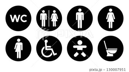 トイレのピクトグラムアイコン トイレのピクトグラムアイコン 130007951