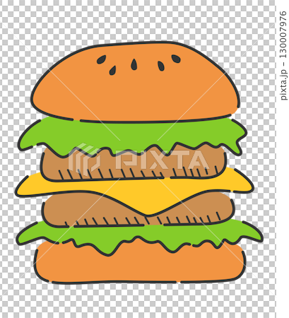 手繪漢堡插圖向量 130007976