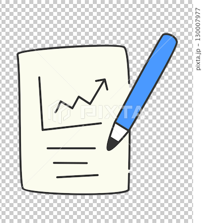 在紙上書寫圖表的插圖向量 130007977