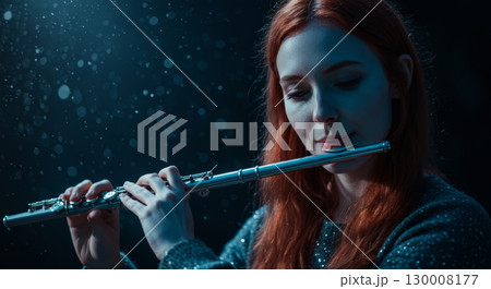 Flutist under the moon 130008177