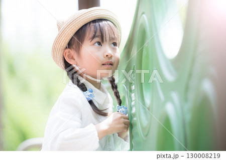 公園で遊ぶ子供のクローズアップ　未来や希望のイメージ 130008219