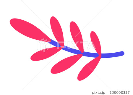 Pink Folk Decorative Leaf Branch 130008337