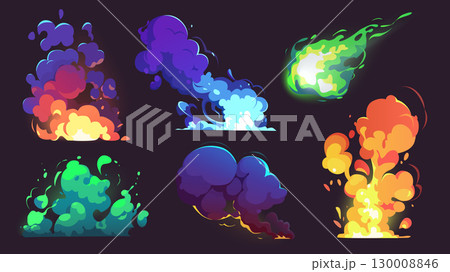 Game boom effect elements set. Collection of...のイラスト素材 [130008846] - PIXTA