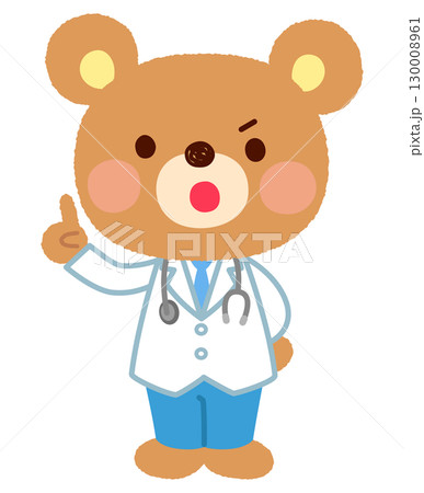 クマのお医者さん　注意する表情　説明 130008961
