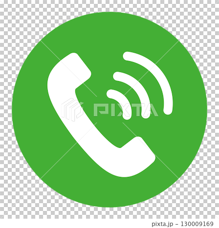 電話マークのアイコンイラスト（グリーン） 130009169