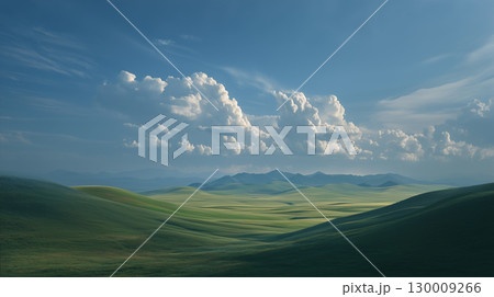 草原の丘と青空 130009266