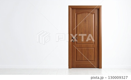 《AI画像》白い部屋の茶色いドア 130009327
