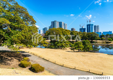 【東京都】高層ビルに囲まれた浜離宮恩賜庭園 130009353