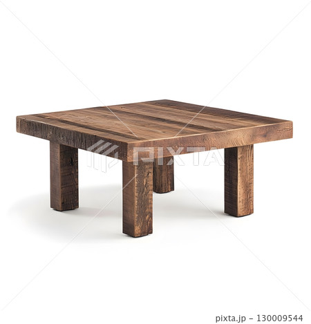Wooden table with a white background 130009544