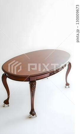 Wooden table with a white background 130009673