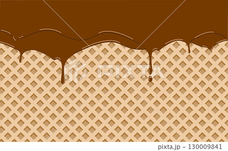 チョコレートとウエハースのかわいい背景イラスト 130009841
