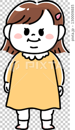 肥胖女孩全身插畫 130009885