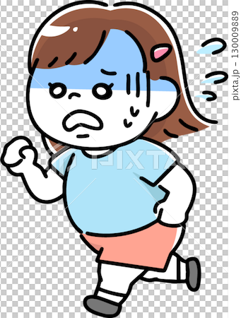 肥胖女孩慢跑累了 130009889